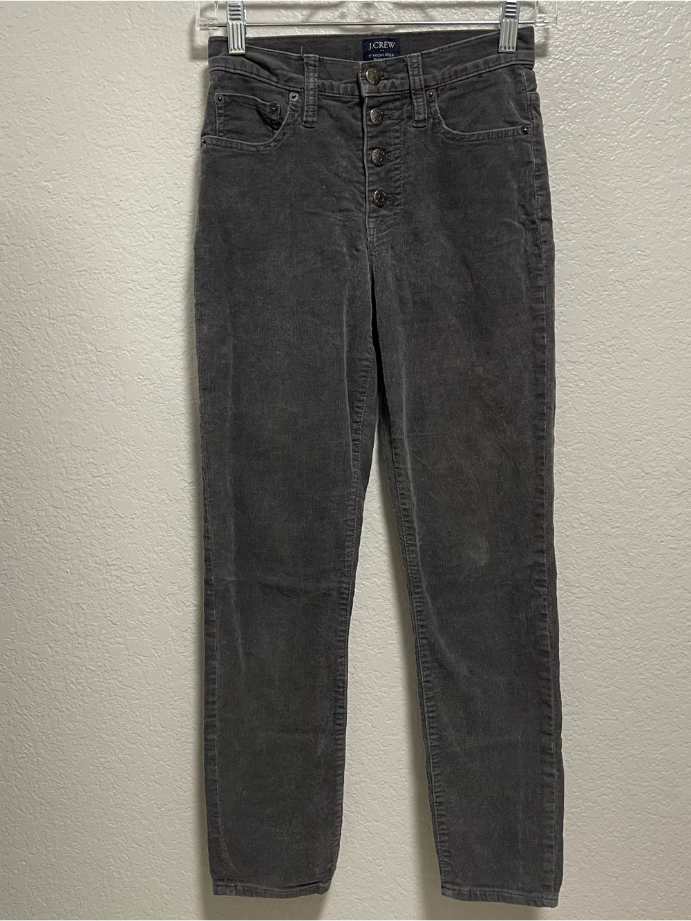 J.Crew Charcoal Grey 9” High Rise Skinny Corduroy Size 24